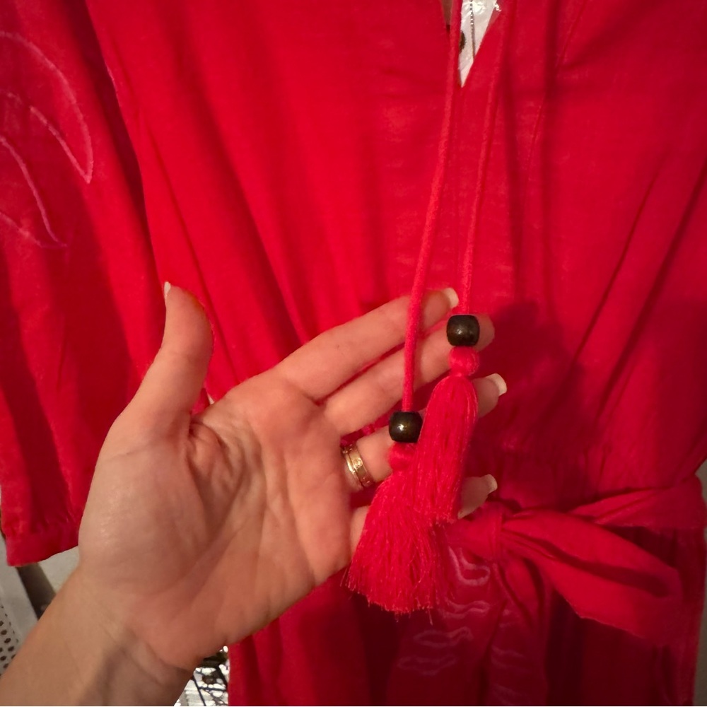 NWT Ciebon Eliza Embroidered A-Line Dress in Red Sz L - Picture 8 of 15